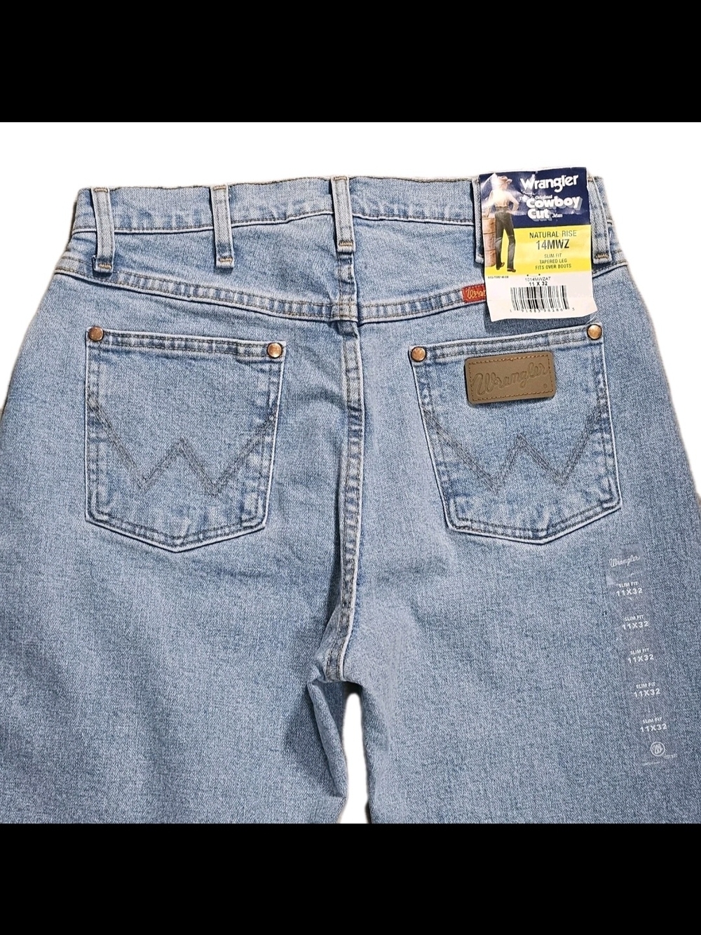New Wrangler Cowboy Cut 14 MWZ High Rise 11x32 Jeans Women Size 10 Tapered Leg - Picture 13 of 16